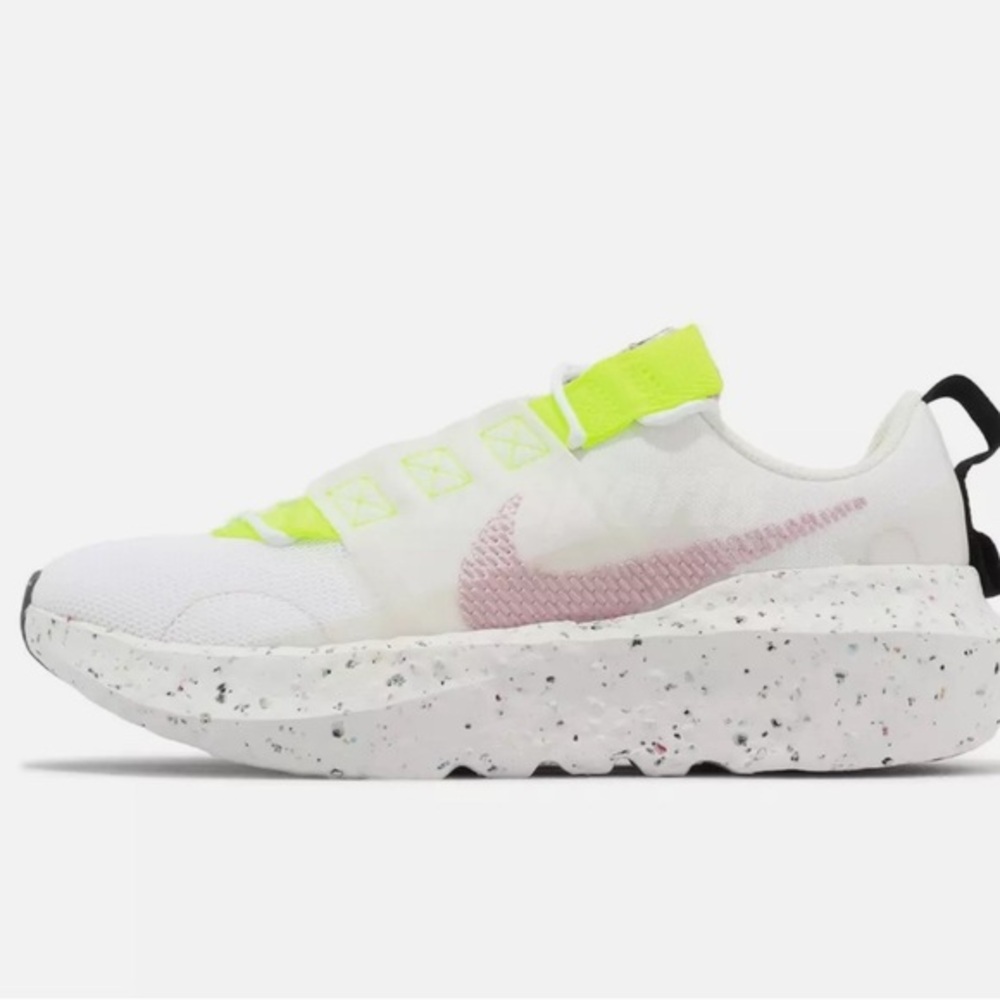 Nike Crater Impact Women's White Pink Glaze Volt Sneakers Size 7 Athletic
